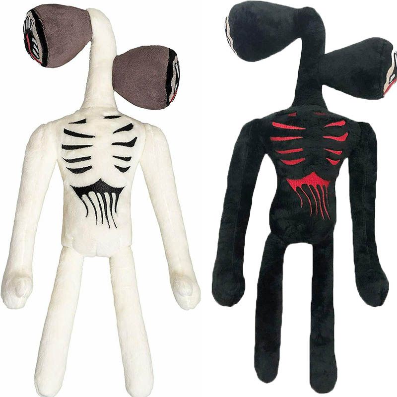 Siren 15.7&quot; Kepala Mainan Mewah Boneka Boneka Putih Hitam Mainan Horror Karakter