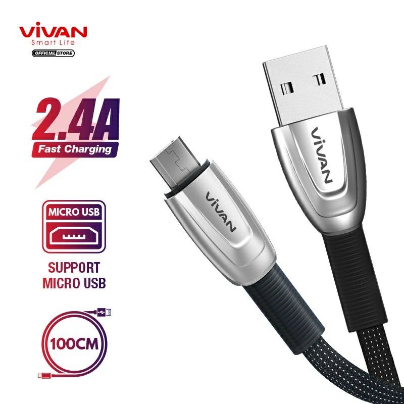 VIVAN BTK-C Type-C BTK-L LIGHTHING &amp; BTK-M MICRO Fast Data Sync And Charging Data Cable 1 METER 3A