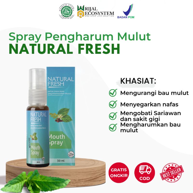 Natural Fresh | Mouth Spray - Pengharum Mulut & Penyegar Nafas - Parfum Penghilang Bau Mulut - Parfu