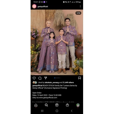 Preloved "Lentera Series" Sarimbit Keluarga by Greisy Official