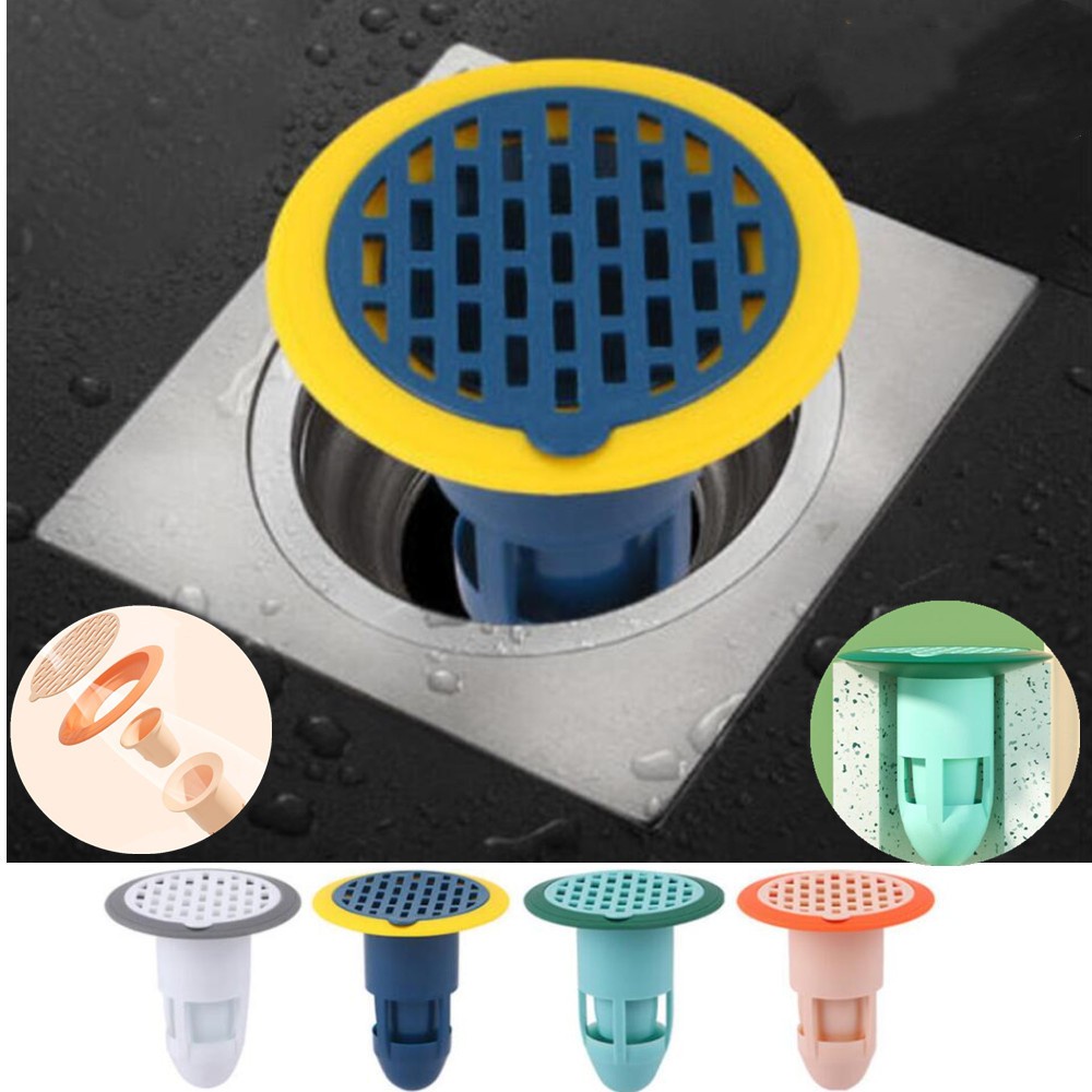 ღ Lantai Shower Strainer Cover Plug Silikon Anti Bau Wastafel Lantai Kebocoran Inti Kebocoran Inti Dalam Selokan Deodoran Air drain Filter Toilet Anti Serangga Perangkat