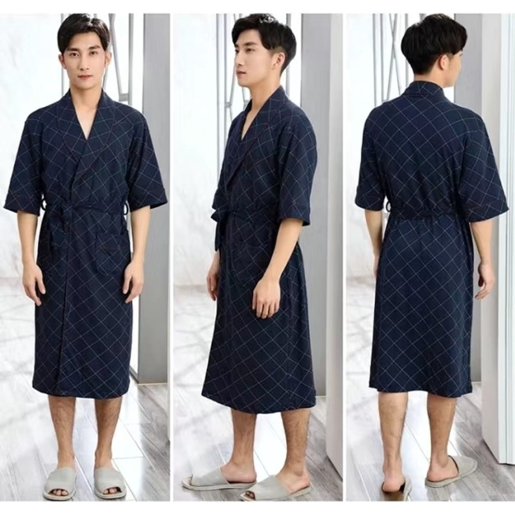 Baju tidur kimono cowok bahan kaos import premium