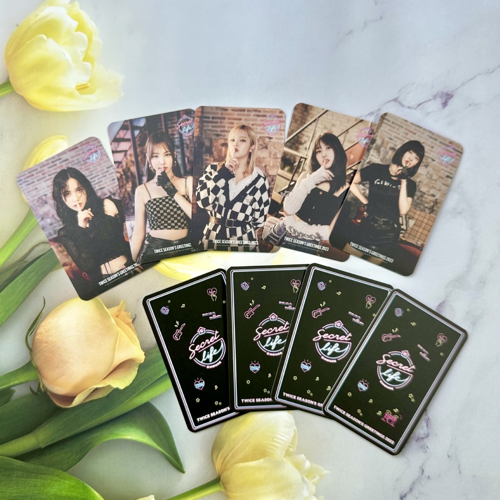 9pcs / set TWICE Japan Mini Album SECRET LIFE Photocards 2023 Season's Greeting Lomo Cards MOMO JIHYO DAHYUN TZUYU NAYEON Kpop Postcards