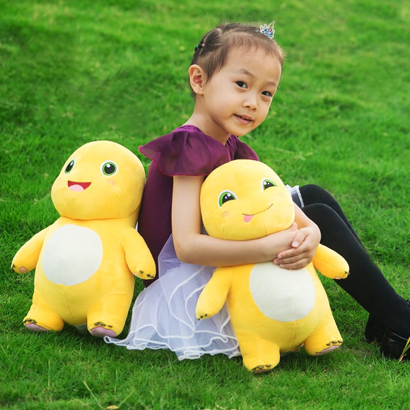 Mainan Anak lucu Karakter Boneka Naloong Plush Boneka Dino Kuning Yellow Dinosaur Milk Dragon Cartoon Kartun Toy Mainan naga