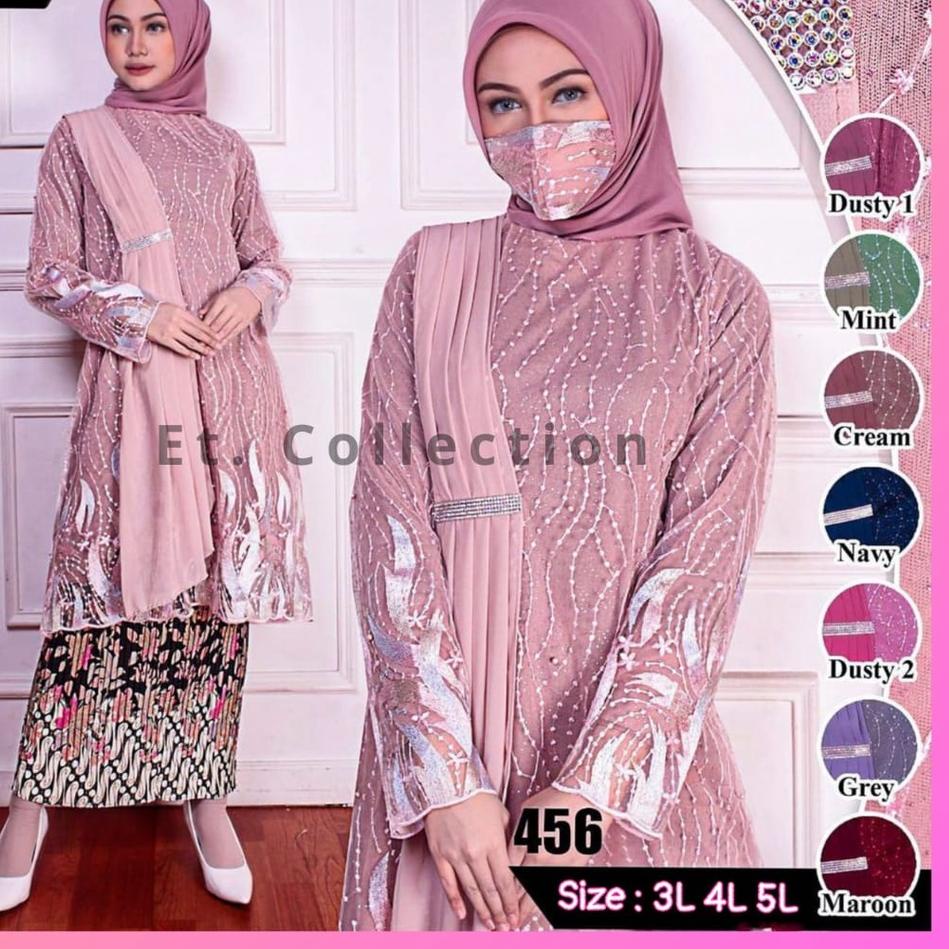 ❋ Kebaya Tunik Selendang Jumbo - Dress Pesta - Kebaya Modern (Free Hijab) ➮