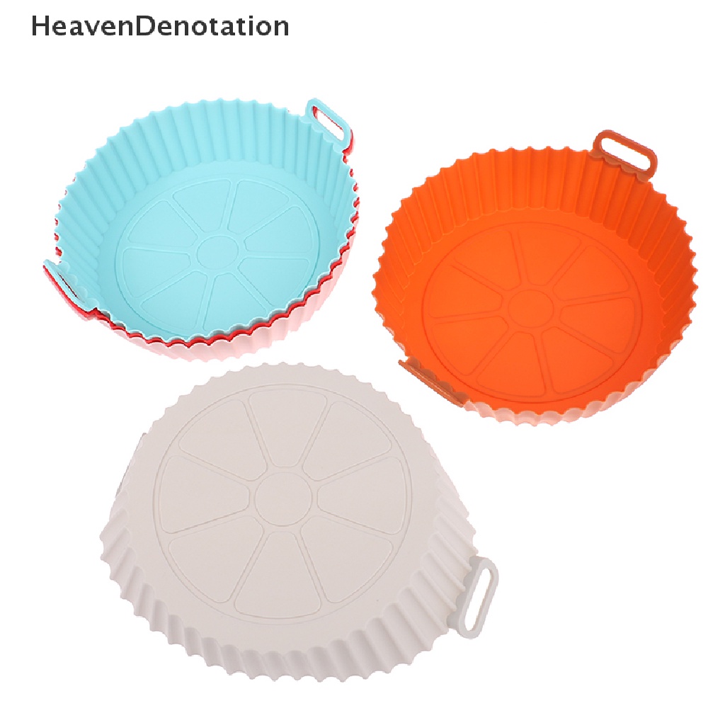 [HeavenDenotation] Silikon Air Fryer Baking Tray Pot Reusable Ultra Tipis Bulat Rumah Dapur Pizza HDV