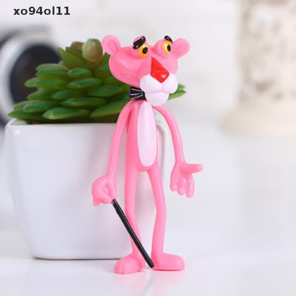 Xo 4pcs/lot Action &amp; Toy Figure Pink Panther Boneka Lucu Micro Landscape Dekorasi OL