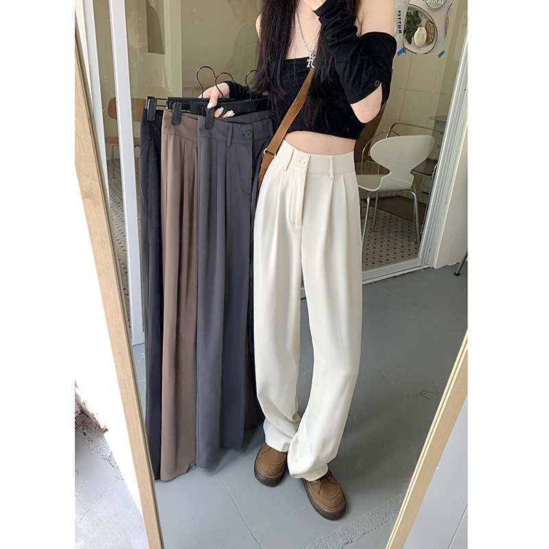 new abu-abu/krem/hitam/coklat highwaist kekinian celana kulot panjang kekinian perempuan