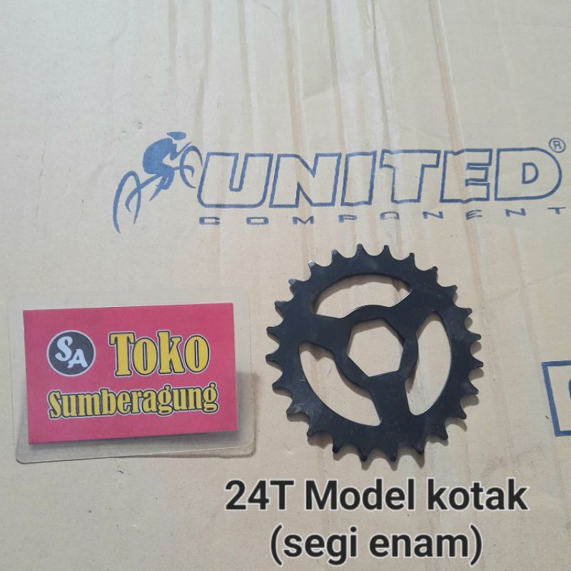 Crank piringan depan langsung 24T crank piringan depan langsung 28T kotak segi enam crank gir depan 
