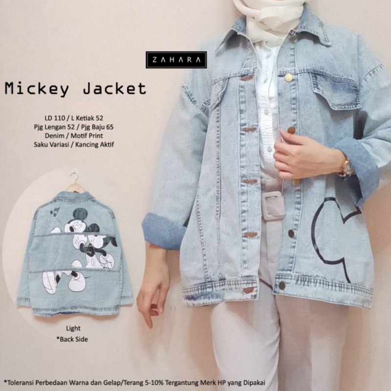 mickey jacket by zahara || denim LD110 kancing aktif