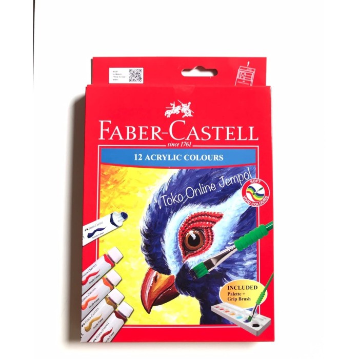 

DISKON SHOPEE/ ATK0234FC Cat Acrylic 12 warna 572312 Faber Castell akrilik air kanvas