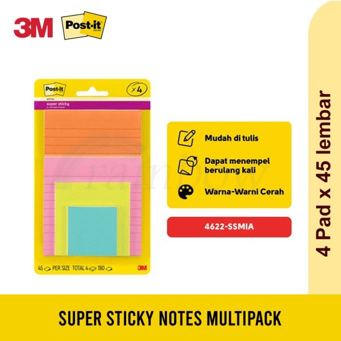 

3M Post-it Sticky Notes Multipack 4622-SSMIA / Notes Serbaguna