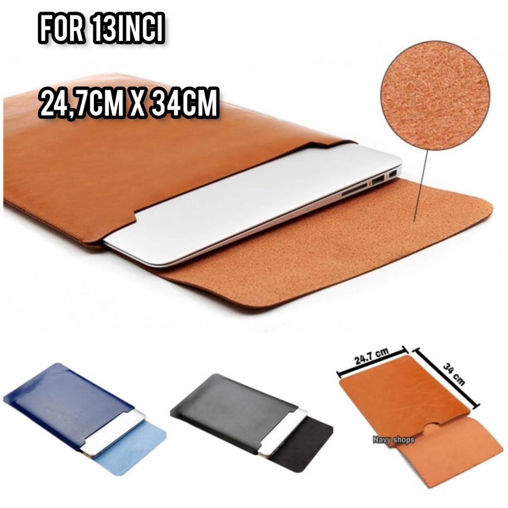 Sarung Macbook 13inch Kulit Bisa Custom leather sleeve laptop