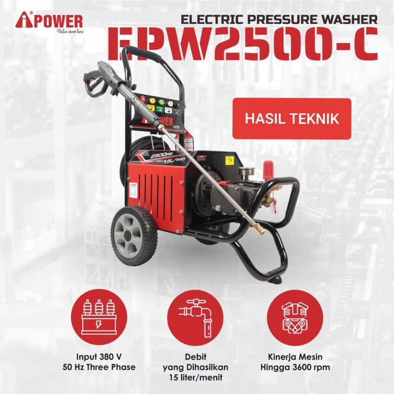 Jet Cleaner High Pressure AiPower EPW 2500 C Steam Bertekanan Tinggi iPower 3 Phase