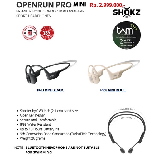 SHOKZ Openrun MINI Wireless Bone Conduction Headphone Garansi Resmi TAM 2 Tahun