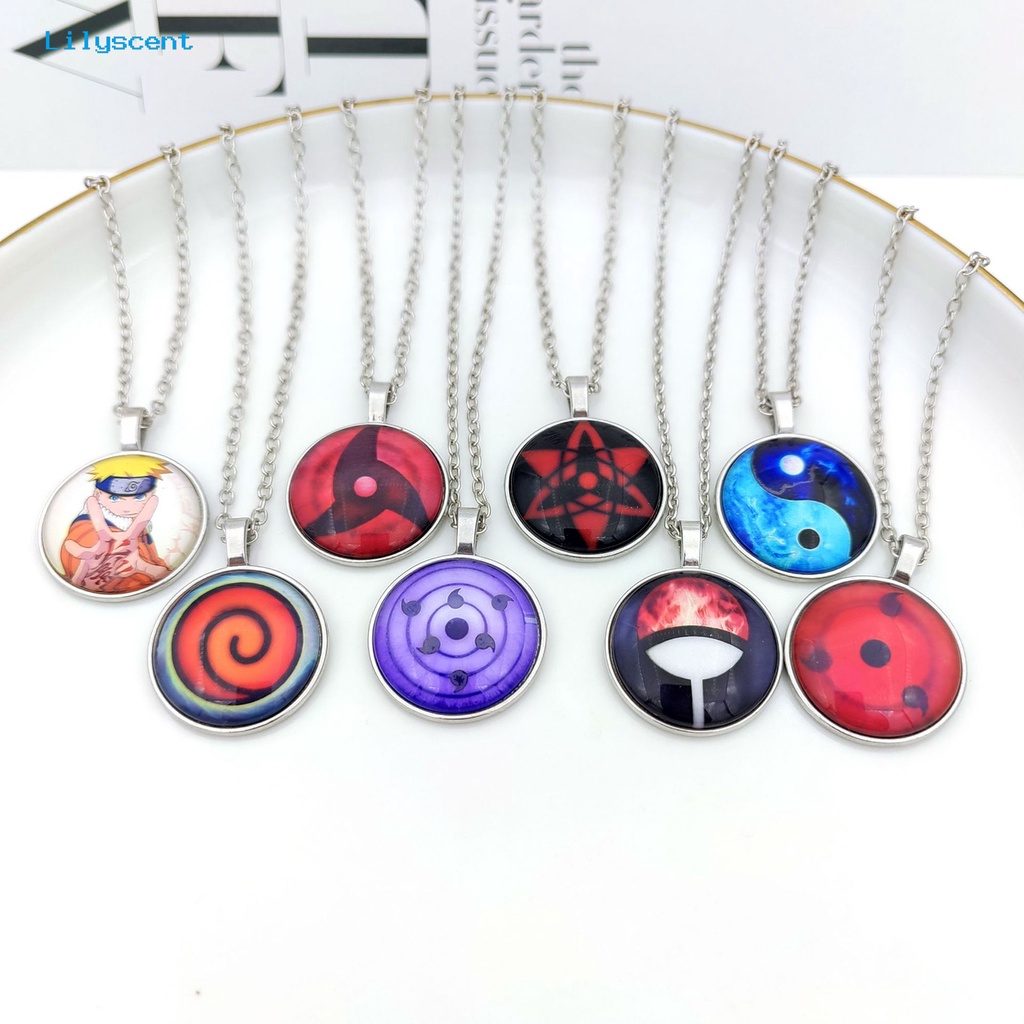 [LS] Charm Kalung Anime Peripheral Pola Unik Bentuk Bulat Geometris Dengan Liontin Menghias Menawan Aksesoris Anime Naruto Liontin Kalung Untuk Penggemar Anime