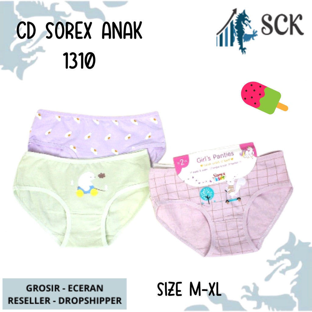 [ISI 2] CD SOREX KIDS 1310 Anak Perempuan model SEGITIGA Polos Warna