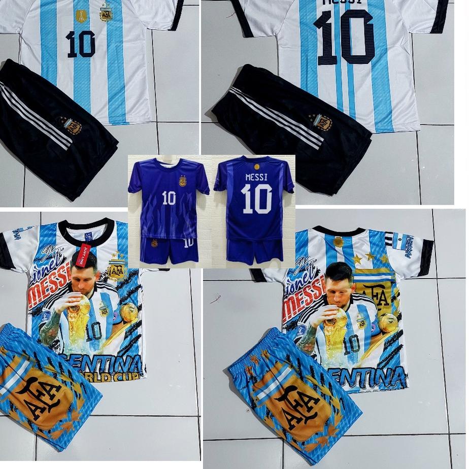 ANA562 SETELAN MESSI SETELAN BAJU BOLA ARGENTINA/BAJU BOLA ANAK ARGENTINA MESSI ++