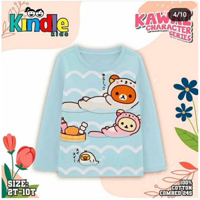 KAOS LENGAN PANJANG KAWAI KARTUN KINDLE KIDS (BRP06)