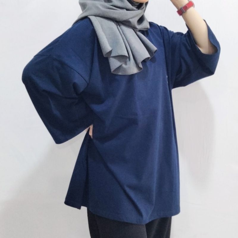 zhalluvie Kaos Oversize Wanita Hijab/Outfit Kaos Oversize - tuquois