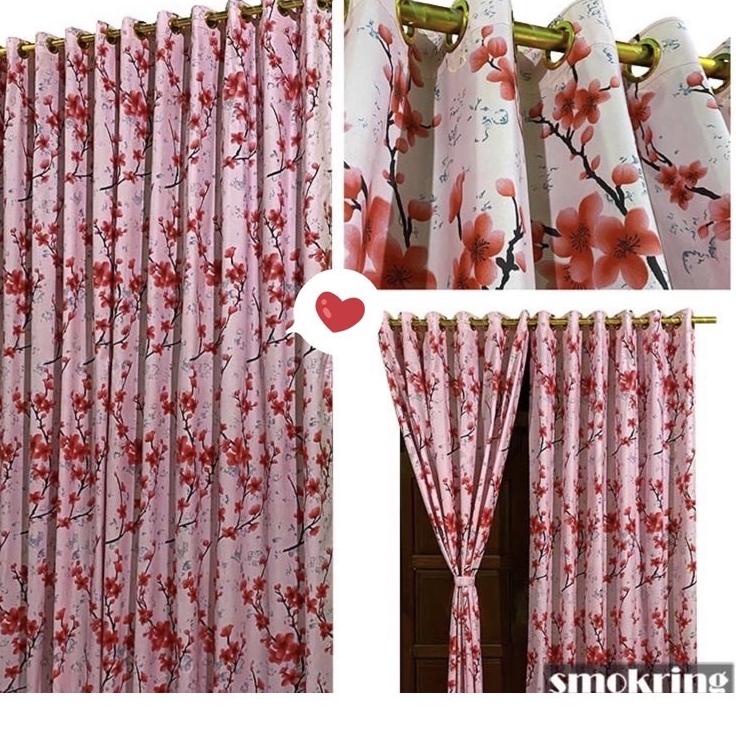 ✪ GORDEN SMOKRING + PONI MOTIF BUNGA SAKURA PINK ♡