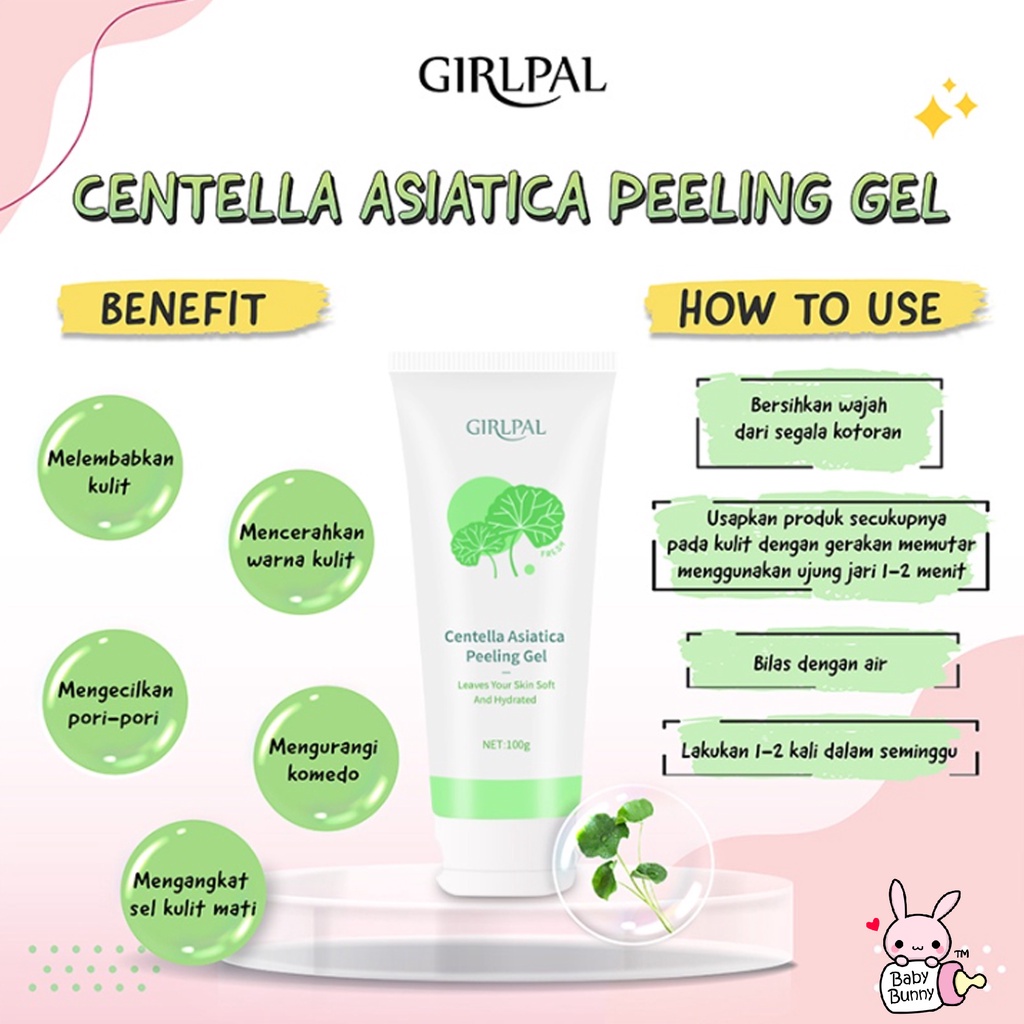 ❤ BELIA ❤ GIRLPAL Aloe Vera Gel 100g | Deep Cleansing Charcoal 100g | Centella Asiatica Peeling Gel 100g | BPOM