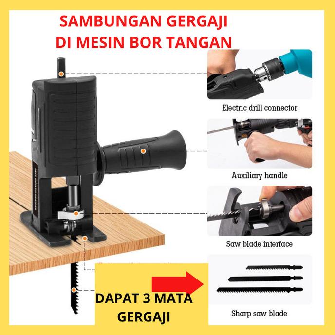 Alat Sambungan Mata Gergaji Ke Bor Tangan Listrik