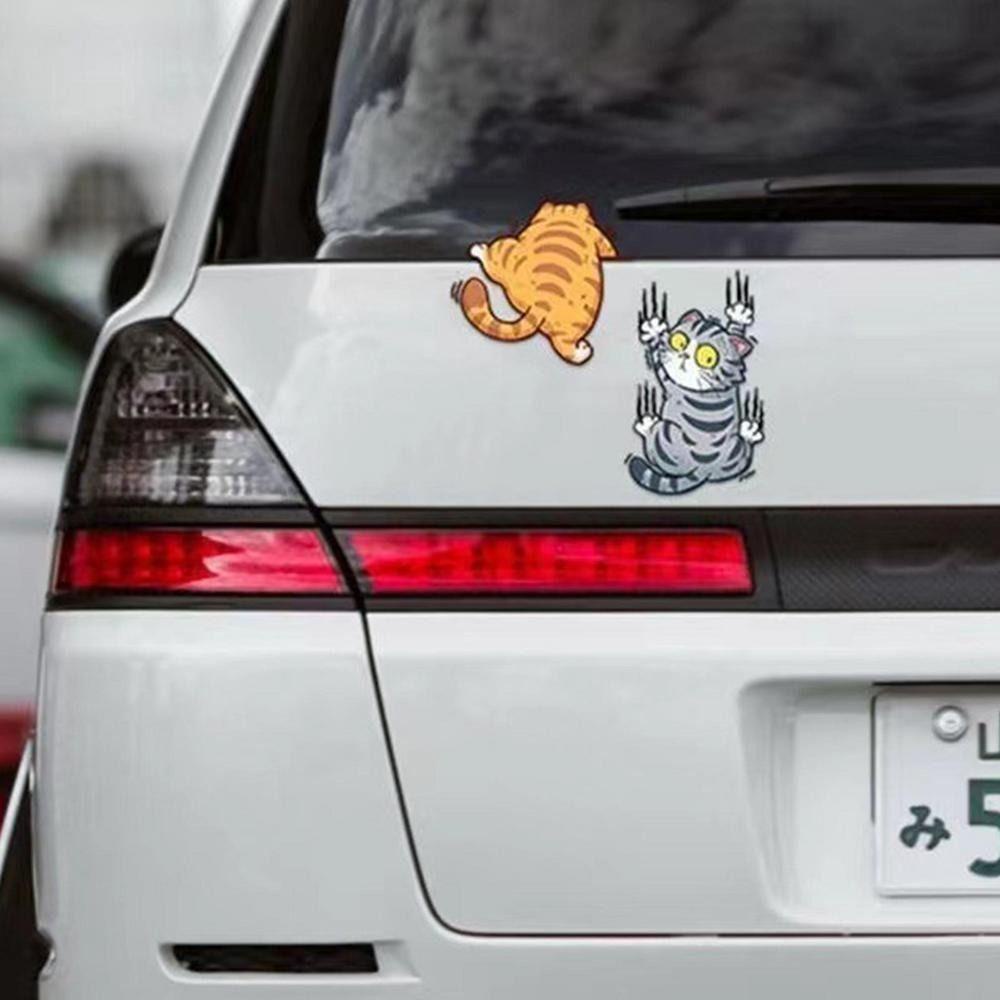 Rebuy Kucing Stiker Mobil Kreatif Hewan Styling Aksesoris Mobil Decor Motor Dekorasi Self Adhesive Scratch Sticker