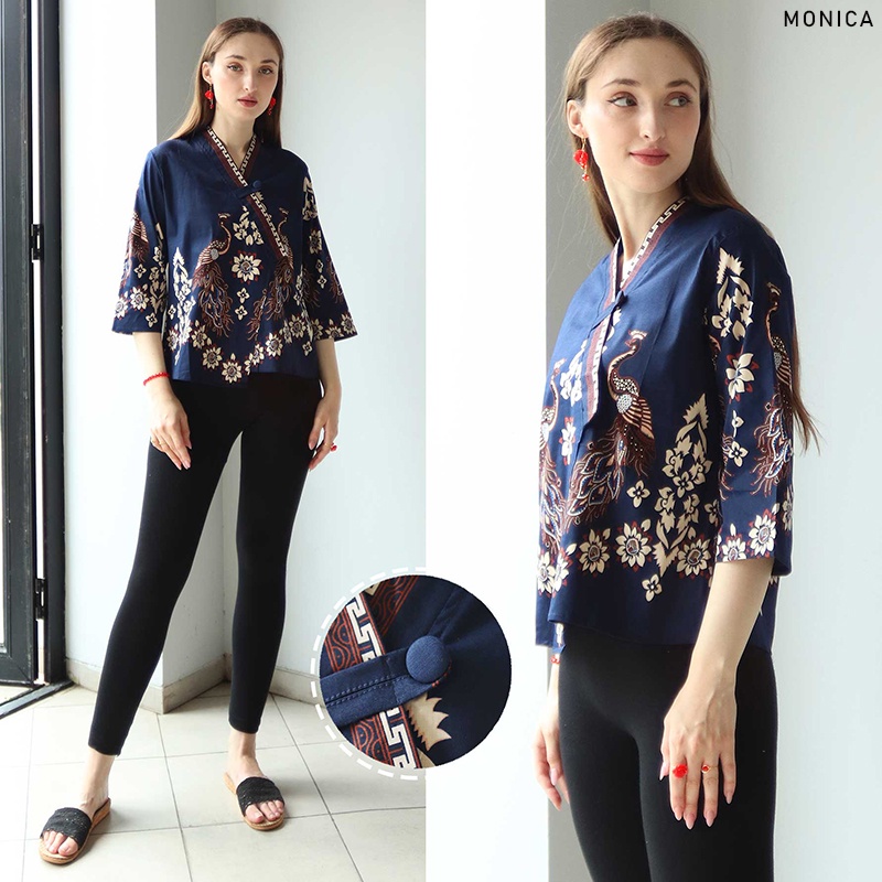 Atasan Batik Wanita Lengan Panjang / Batik Modern / Batik Couple / Kebaya / Monica Top