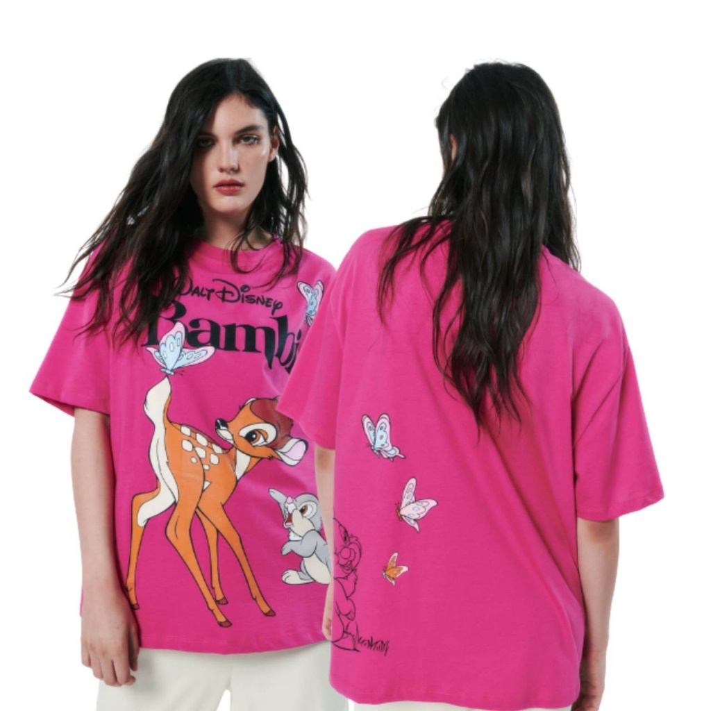 Kaos Pria Wanita ZARA DISNEY BAMBI BAHAN TEBAL / Baju Wanita ZARA / Pakaian Wanita Premium Branded /
