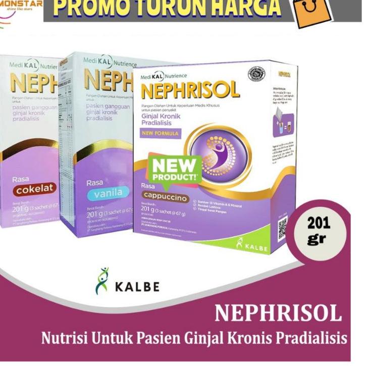 

☻ NEPHRISOL CAPPUCINO VANILA 201GR SUSU GINJAL PRA DIALISIS ♦