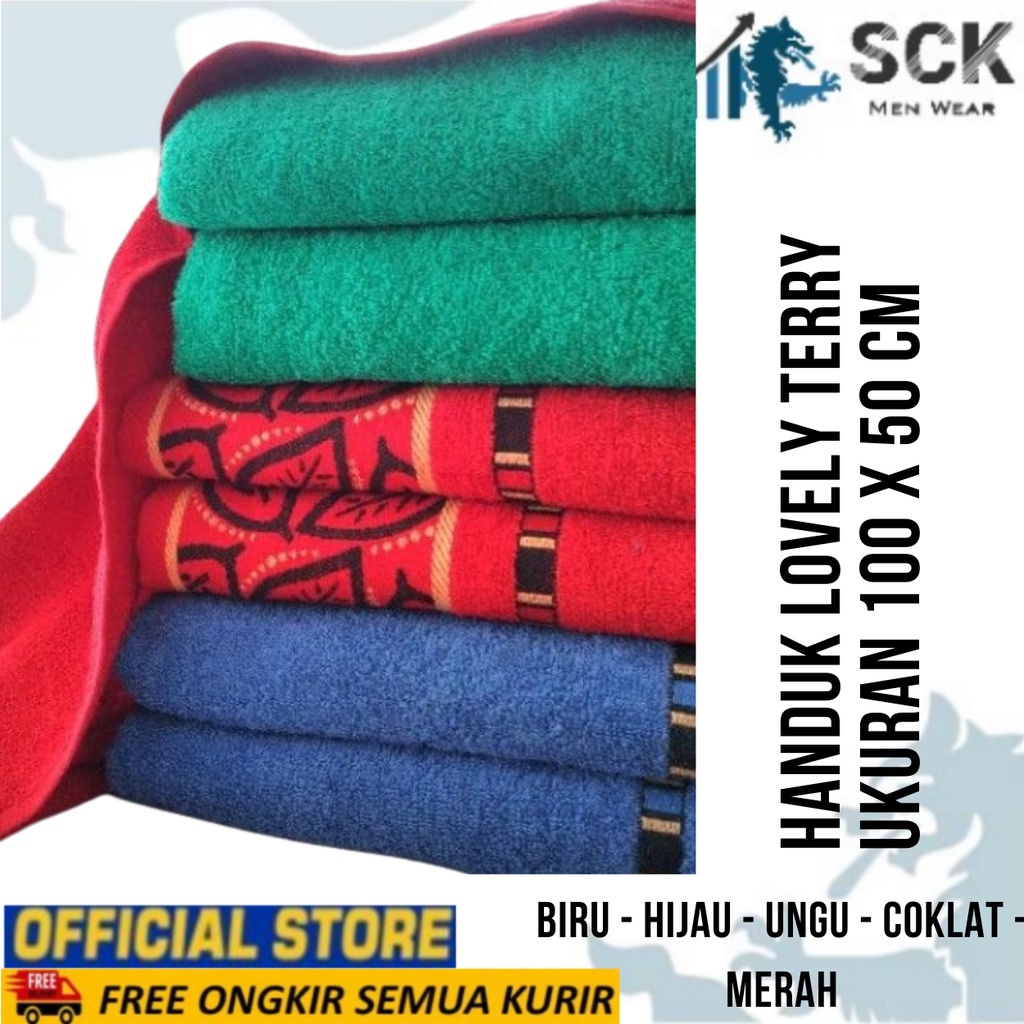 Handuk Anak LOVELY TERRY 100 x 50 cm Motif Polos / Perlengkapan Mandi Bayi Kecil - sckmenwear GROSIR