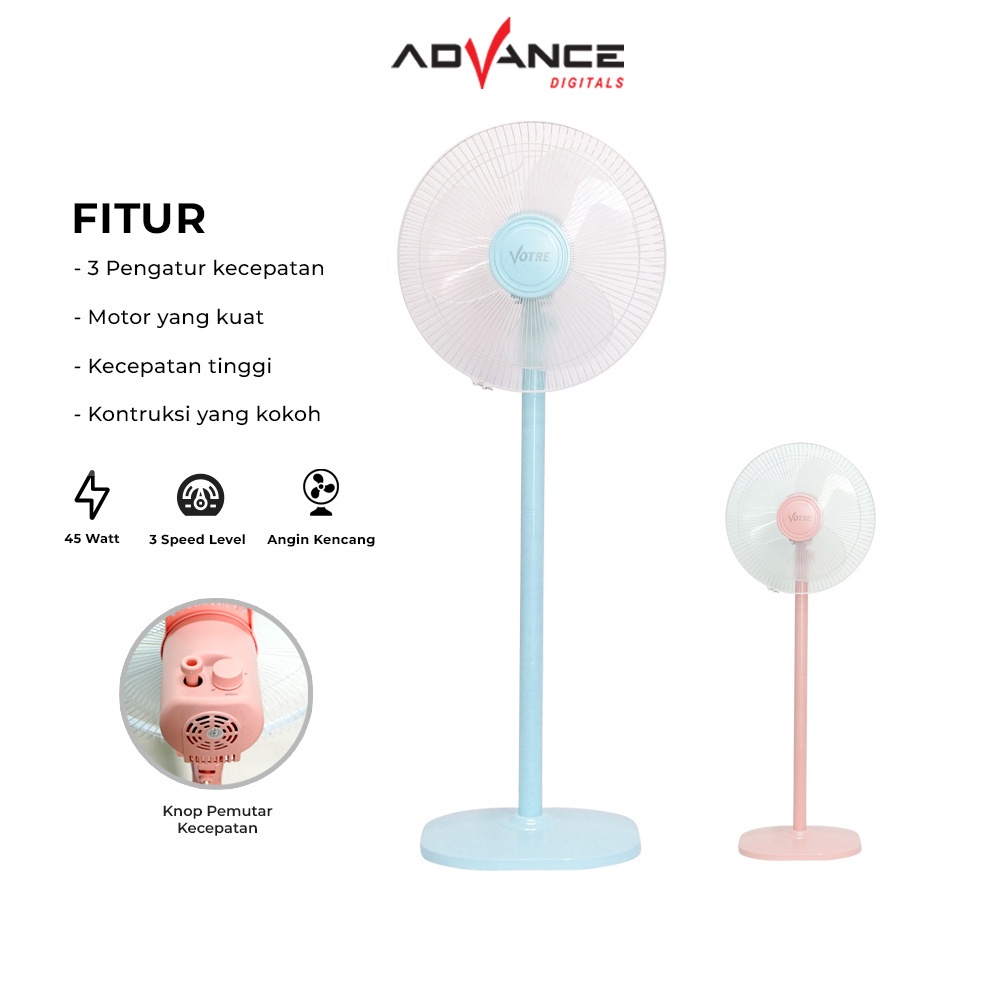 [Garansi 1 tahun]Advance Kipas Angin Berdiri Stand Fan VT1605 Votre 16&quot; inch