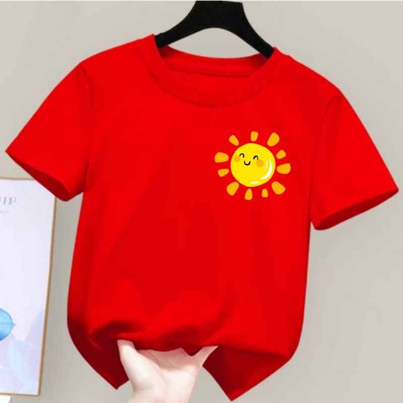 Kaos Distro Anak Laki-Laki Dan Perempuan Gambar Matahari Baju Kaos Anak Umur 2 Sampai 10 Tahun Shirt Anak Perempuan Kaos Anak Cewek