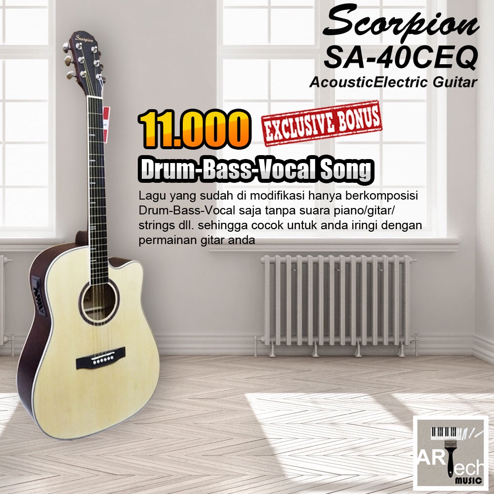 Scorpion SA 40CEQ / SA40CEQ/SA 40 CEQ/SA40 CEQ Gitar Akustik Elektrik ORIGINAL