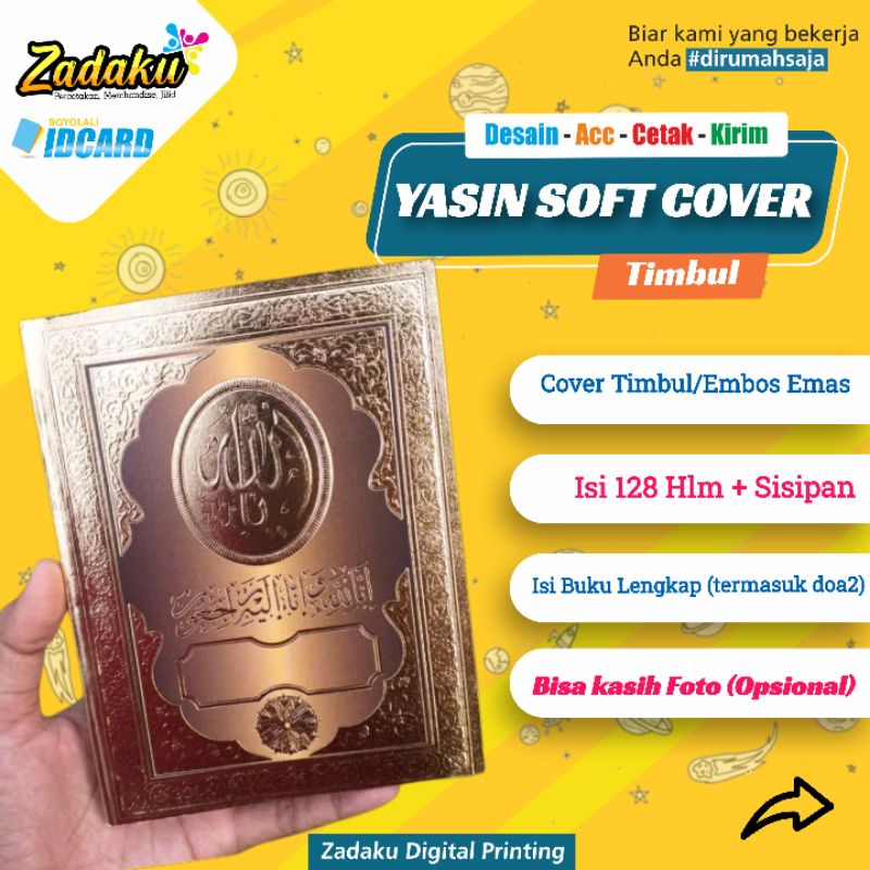 Buku Yasin dan Tahlil SoftCover Timbul Emas, 128 hlm, Termasuk sisipan