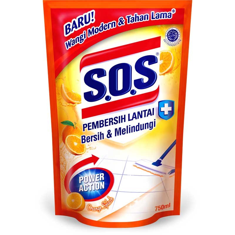 SOS PEMBERSIH LANTAI REFILL 1500 ORANGE SPLASH