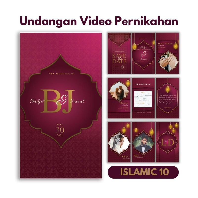 Undangan video | undangan digital | undangan pernikahan tema islami murah dan cepat pakai foto dan t