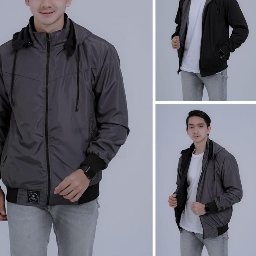 Diskon Jaket Parasut BB Polos - Jaket Parasut Bolak Balik Pria Grosir,...