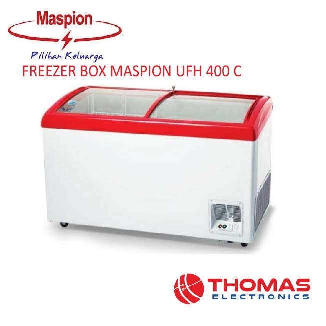 FREEZER BOX MASPION UFH 400 C CHEST FREEZER KACA 400 L GARANSI RESMI