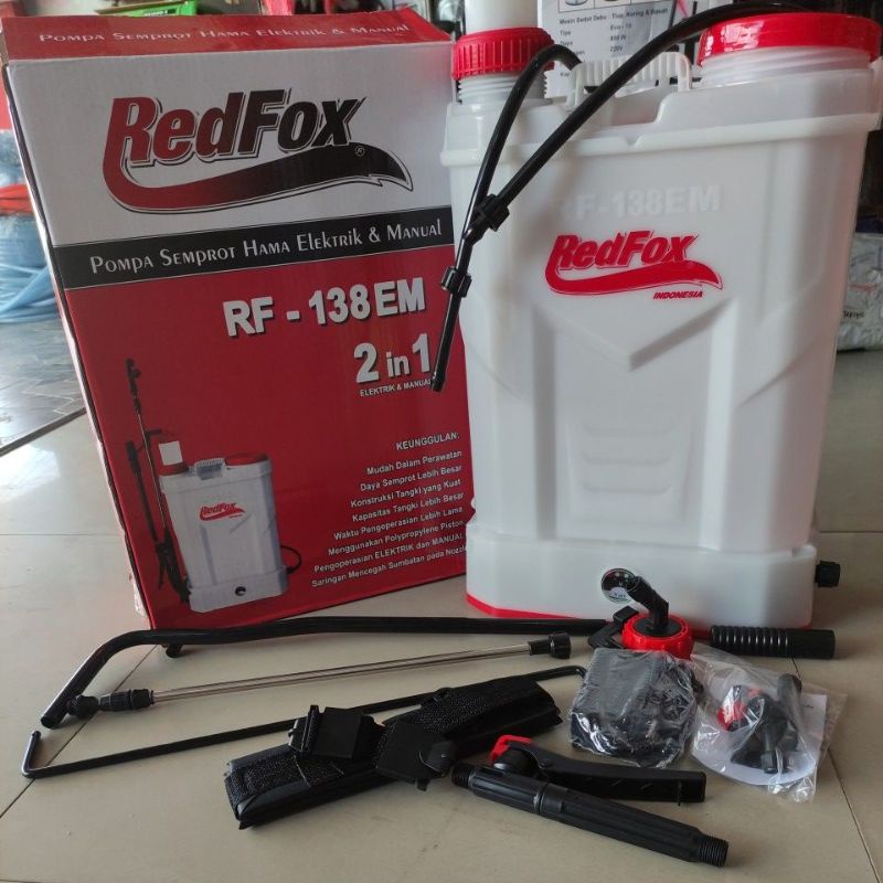 sprayer 2in1 redfox RF-138 EM / mesin semprot hama electric - manual ( multi fungsi)/ semprotan hama baterai 2in1 REDFOX 13,8 liter