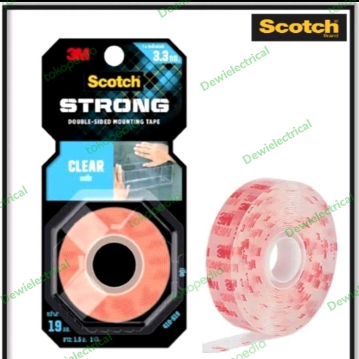 Tape Double Tape 3M Original Usa Super Kuat Super Lengket Lem 3M Bening