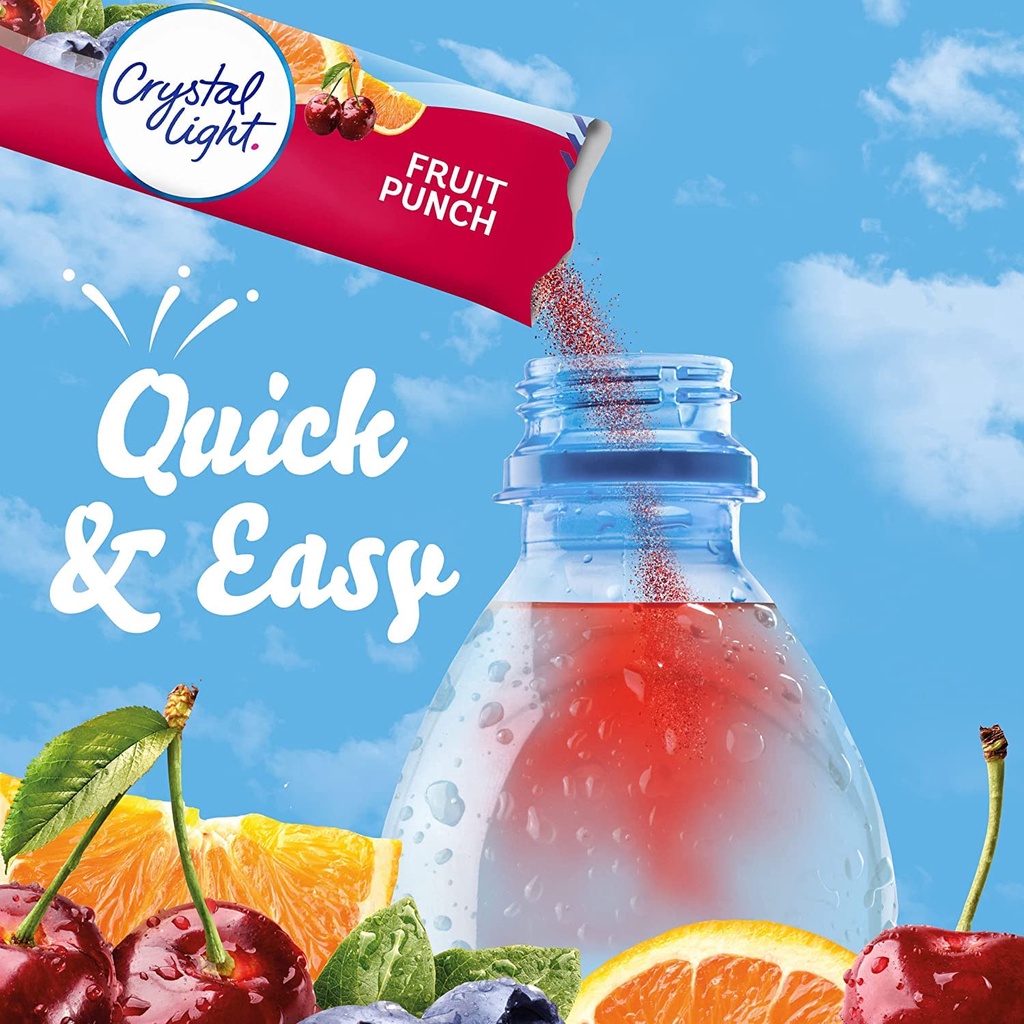 

Crystal Light Fruit Punch Drink Mix Sugar Free Minuman Sachet Instant