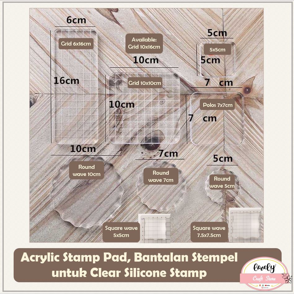 

LovelyCraftStore | acrylic stamp pad, bantalan stempel akrilik, bantalan alas stempel transparan