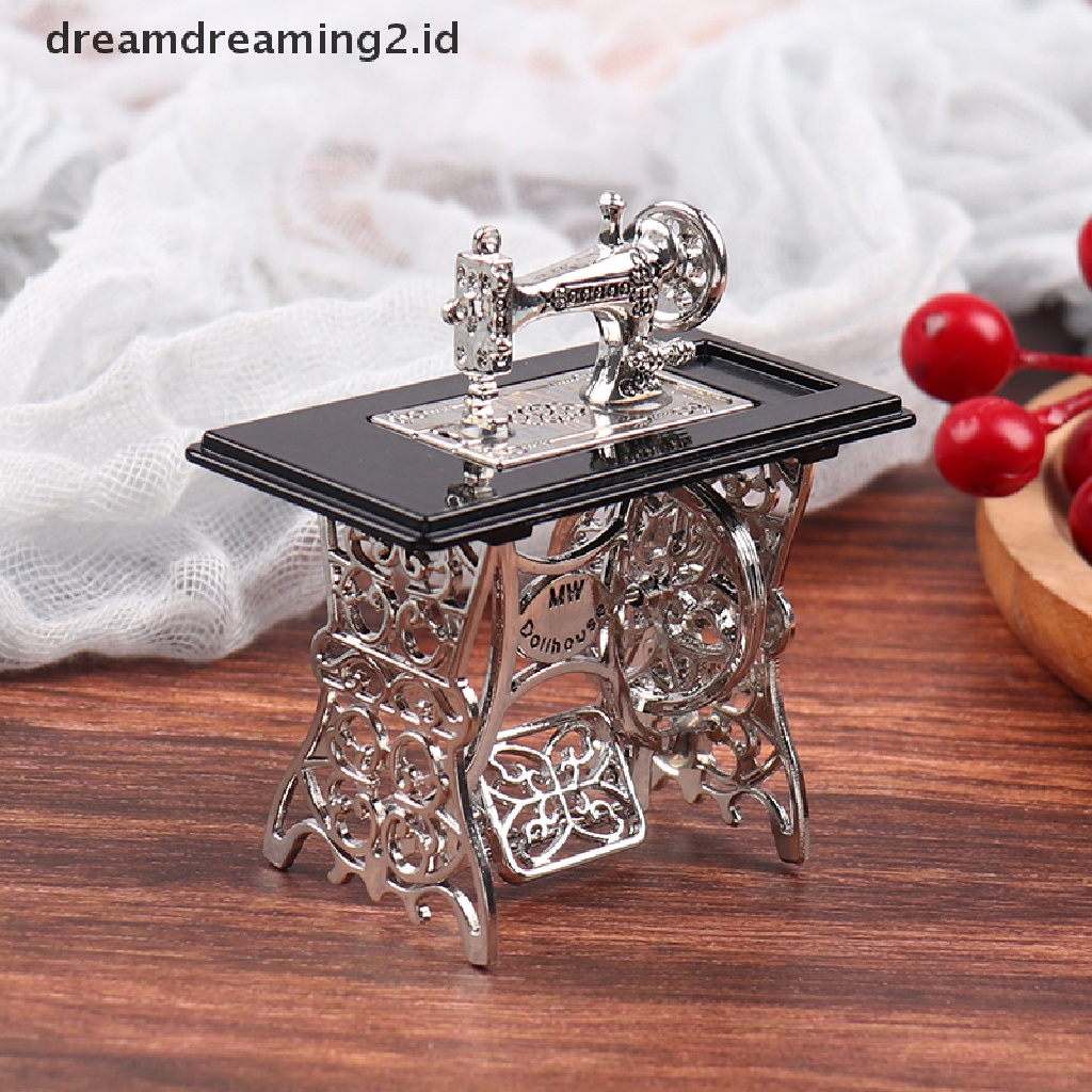 (dream) Mainan Furniture Mesin Jahit Miniatur Rumah Boneka Hadiah Dekor Rumah Boneka.