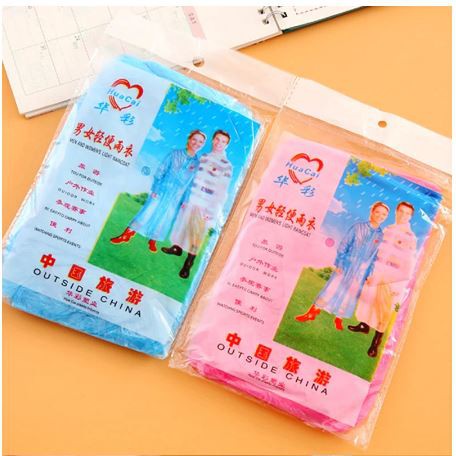 (BS)JAS HUJAN PLASTIK Sekali Pakai Poncho Rain Coat Plastic Disposable Emergency baju Lengan Darurat