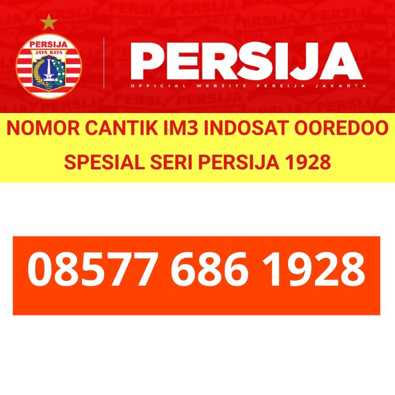 kartu perdana seri tahun nomor cantik im3 4G persija 1928 jakmania