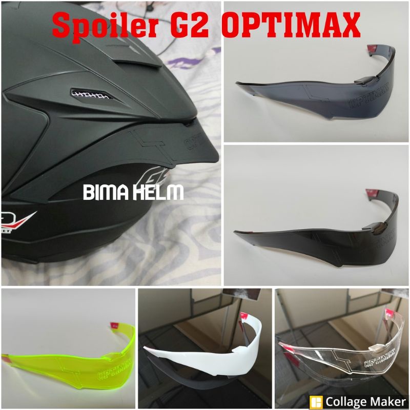 Spoiler Helm G2 Optimax All Series Hitam Bening