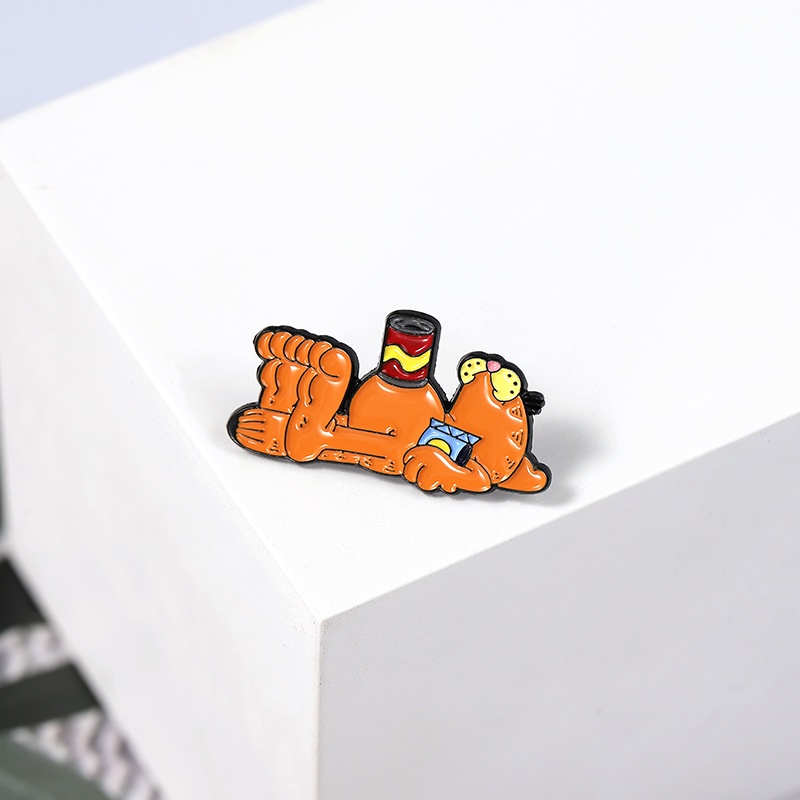 Kartun Animasi Garfield Bros Baju Topi Pin Lencana Ornamen Hadiah Untuk Teman