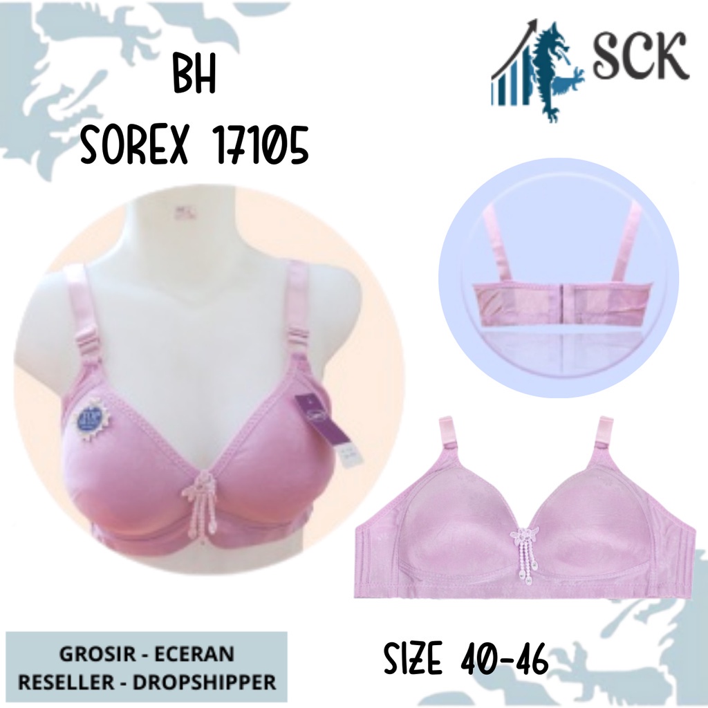 BH SOREX 17105 Tanpa Kawat Busa Tipis Motif Bunga / Pakaian Dalam Wanita - sckmenwear GROSIR